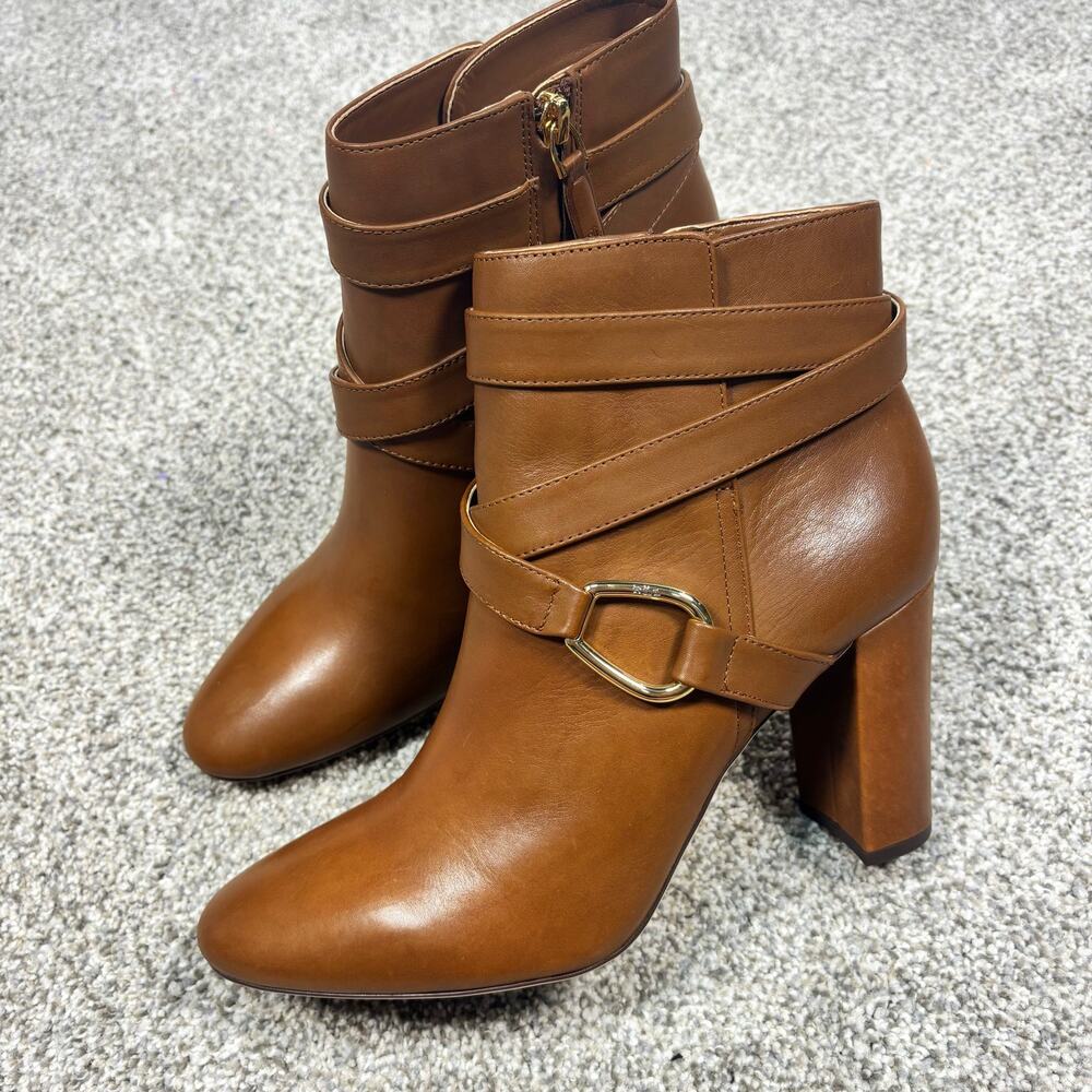 Lauren Ralph Lauren Addington Leather Ankle Boots women's size 9